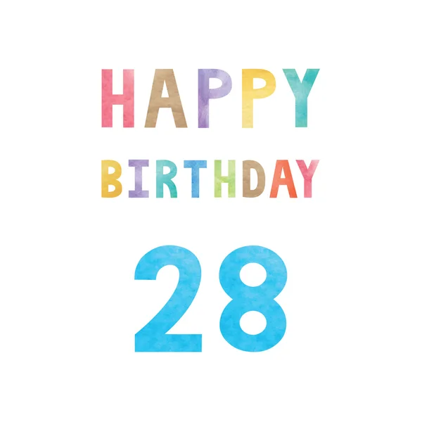 Mutlu 28 doğum günü Yıldönümü kartı — Stok Vektör