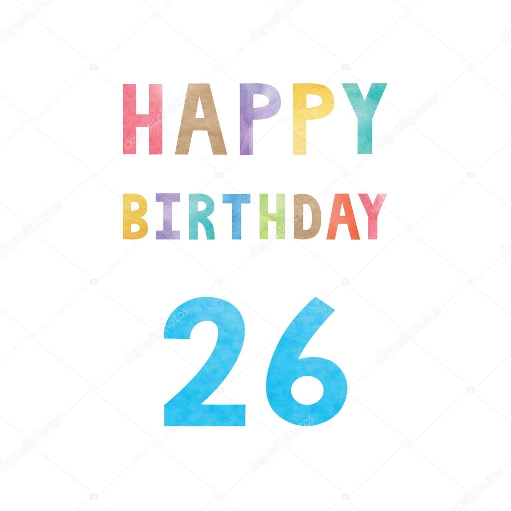Happy 26th Birthday Anniversary Card Stock Vector C Gubgibgift