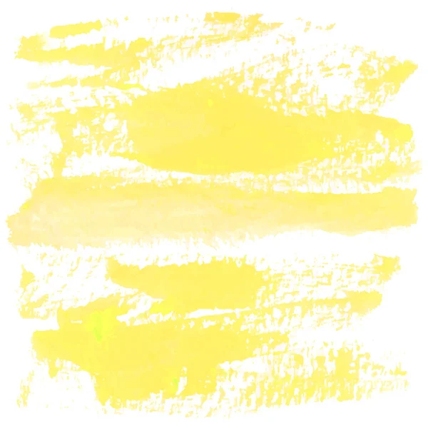 Aquarelle jaune abstraite sur fond blanc — Photo