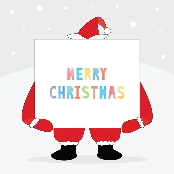 Santa Claus con texto de Feliz Navidad — Vector de stock