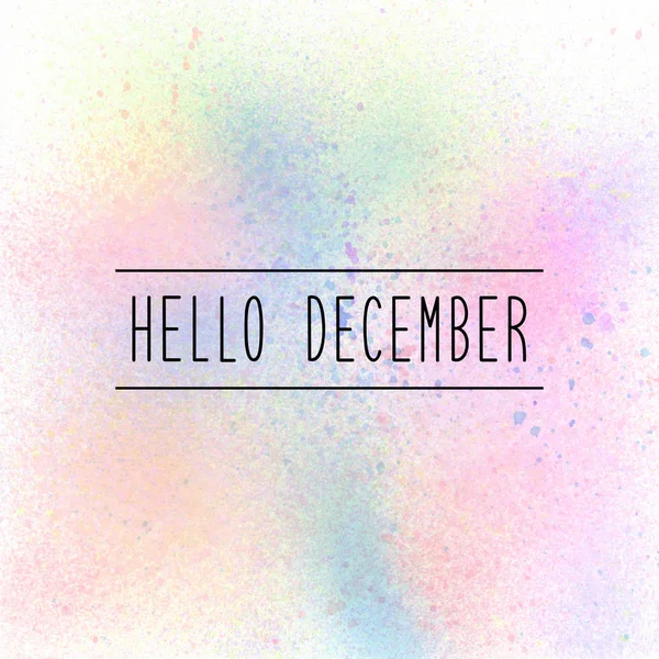 Pastel boya arka plan üzerinde Aralık metin Merhaba