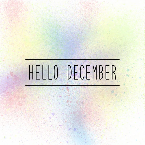 Hello December text on pastel spray paint background — Stock Photo, Image