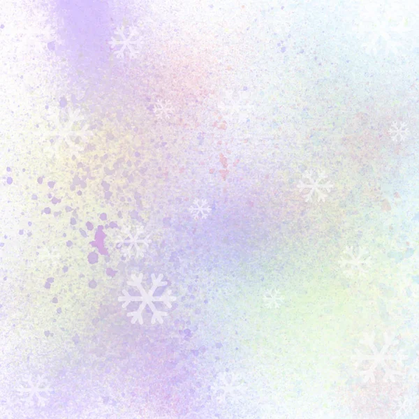 Schneeflocken mit bunter Sprühfarbe — Stockfoto