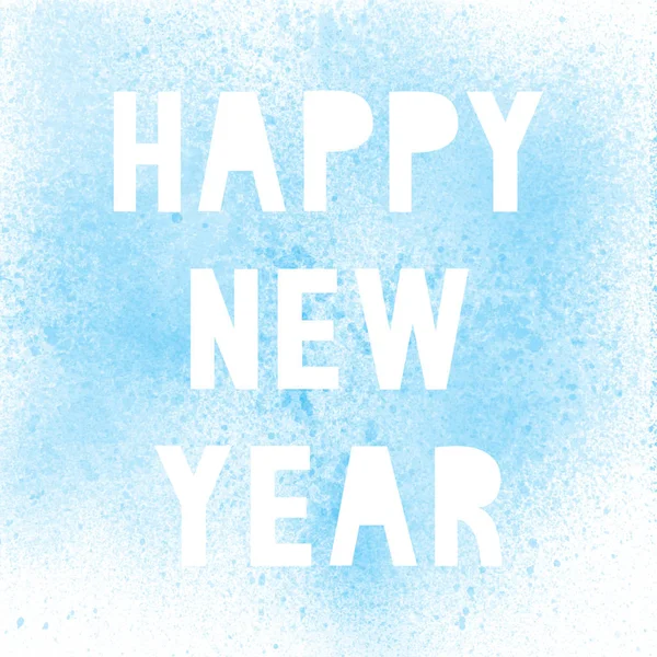 Šťastný nový rok s modrá barva ve spreji — Stock fotografie