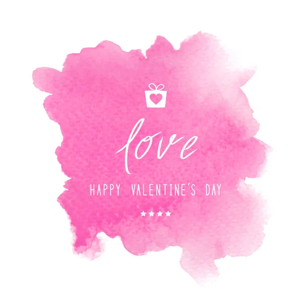 Joyeux lettrage Saint Valentin sur aquarelle rose — Photo