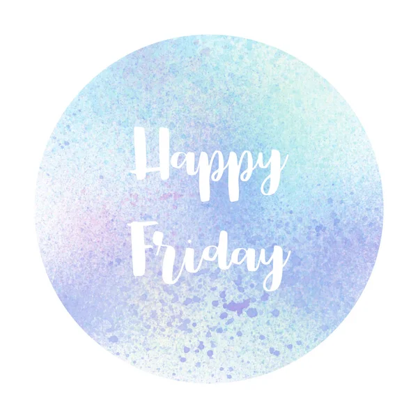 Happy Friday texto sobre fundo aquarela pastel — Fotografia de Stock