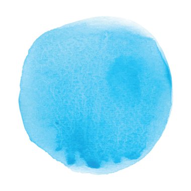 Beyaz arkaplanda soyut mavi suluboya