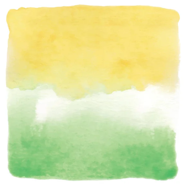 Aquarelle abstraite jaune et verte sur fond blanc — Image vectorielle