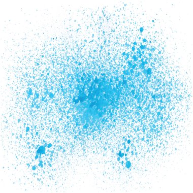 Beyaz zemin üzerine mavi sprey boya