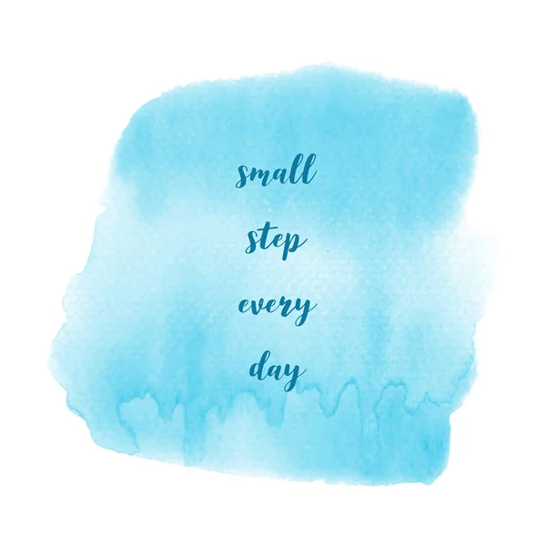 Pequeno passo todos os dias no fundo aquarela azul — Fotografia de Stock