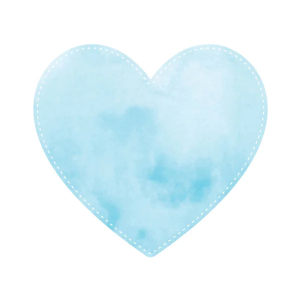 Blauw hart op witte achtergrond — Stockvector