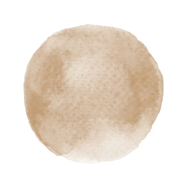 白色背景上的褐色圆水彩 — 图库矢量图片