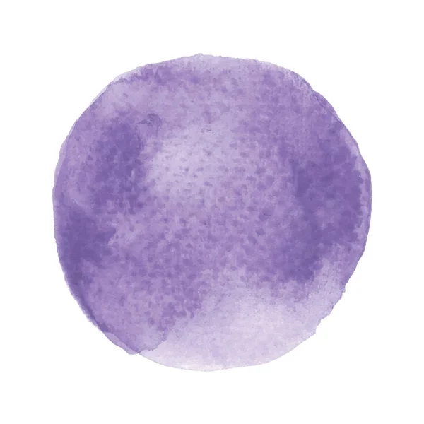 Aquarelle ronde violette sur fond blanc — Image vectorielle