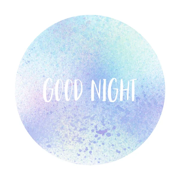 Good night text on pastel watercolor background — Stock Photo, Image