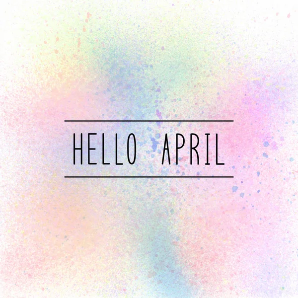 Dobrý den dubna text na pozadí barva ve spreji pastelové — Stock fotografie