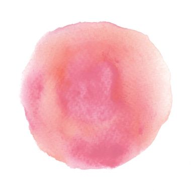 Pembe yuvarlak beyaz arka plan üzerine suluboya