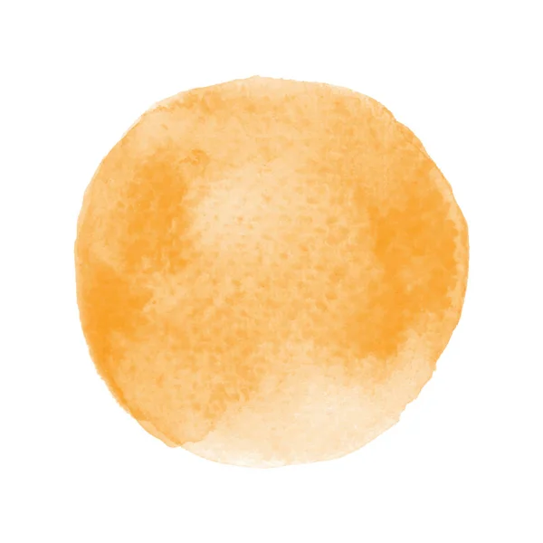 Orange rundes Aquarell auf weißem Hintergrund — Stockvektor