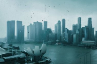 Singapur merkezi iş bölgesi görünümünü