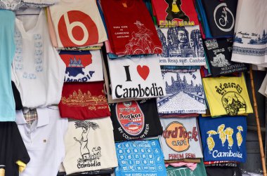 Kamboçya Turizm logo baskılı ekranda t-shirt