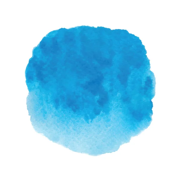 Aquarelle ronde bleue sur fond blanc — Image vectorielle