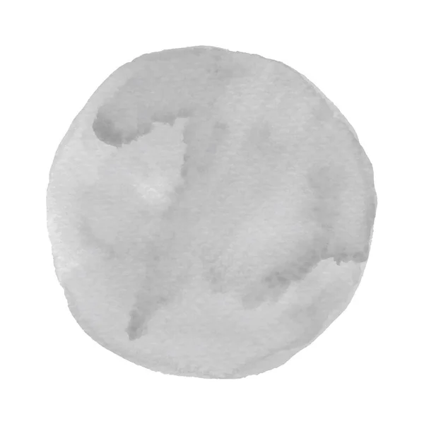 Aquarelle ronde grise sur fond blanc — Image vectorielle