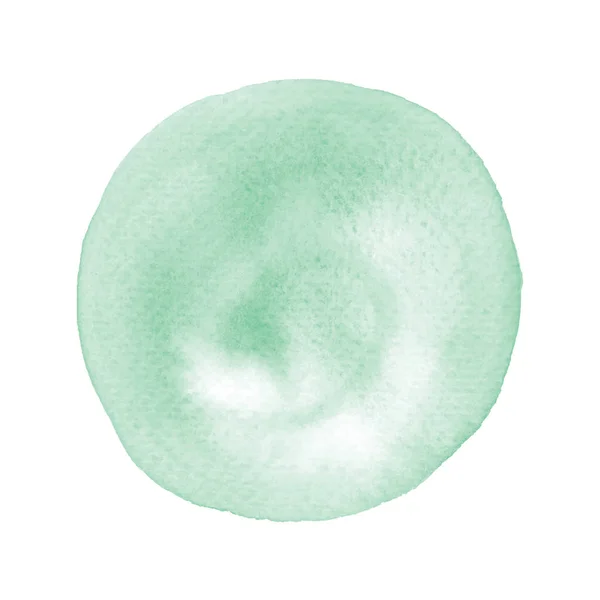 Aquarelle ronde verte sur fond blanc — Image vectorielle