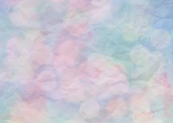 Bokeh-Licht mit Pastell-Aquarell auf zerknülltem Papier — Stockfoto