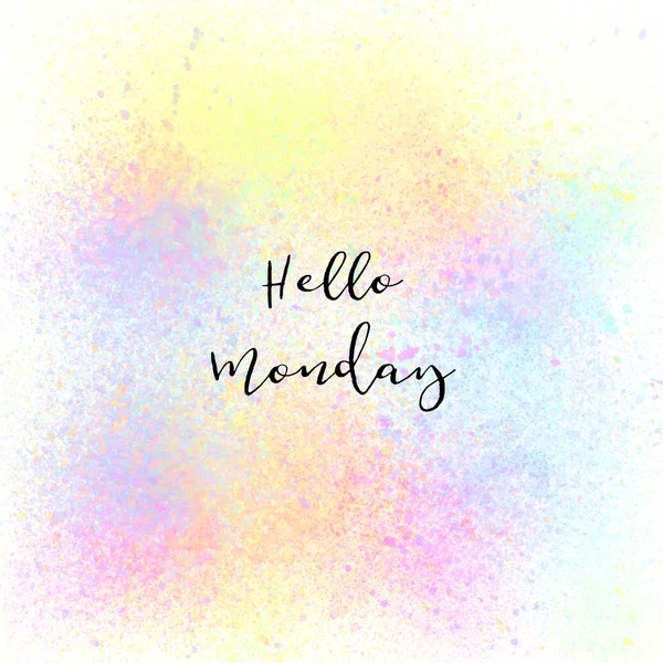 Hello Monday on colorous spray paint fon — стоковое фото