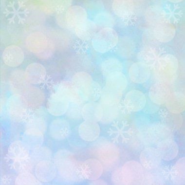 Kar taneleri ve pastel suluboya arka plan ışığını bokeh