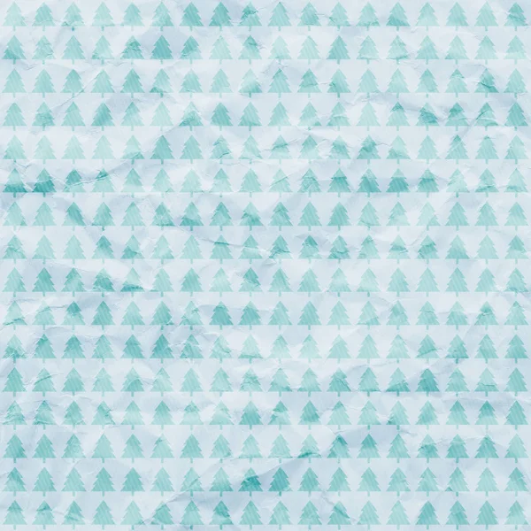 Christmas trees pattern on crumpled paper background — Stock Photo, Image