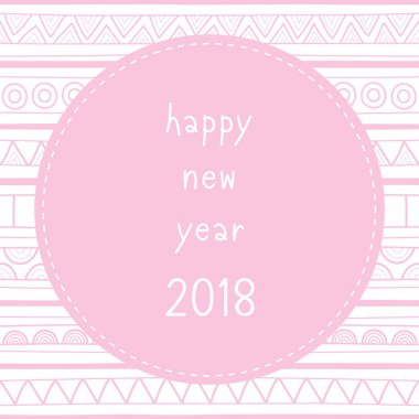Mutlu yeni yıl 2018 tebrik kartı dekorasyon için