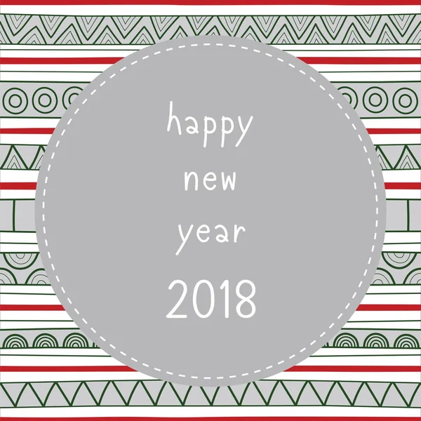 Šťastný nový rok 2018 blahopřání na ozdobu — Stockový vektor