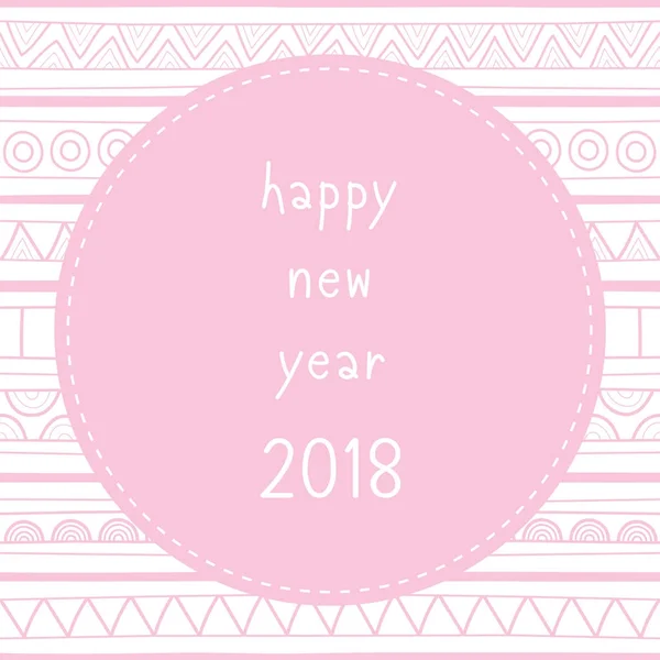 Feliz año nuevo 2018 tarjeta de felicitación para la decoración — Vector de stock