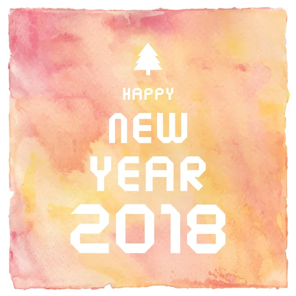 Frohes neues Jahr 2018 auf buntem Aquarell-Hintergrund — Stockfoto