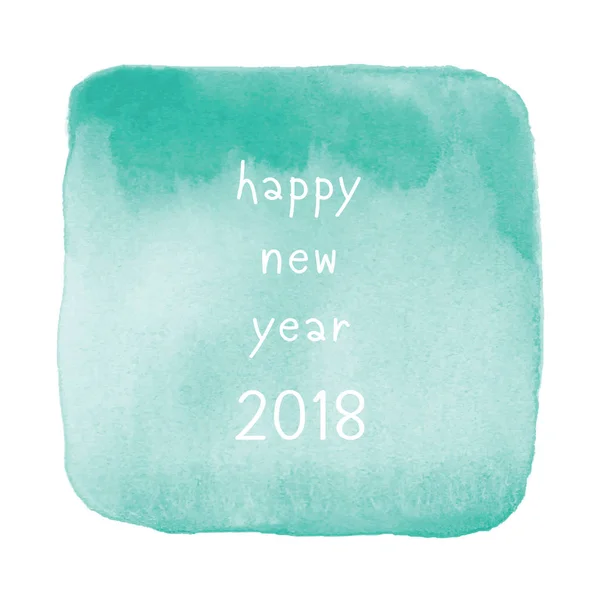 Feliz Ano Novo 2018 no fundo aquarela verde — Fotografia de Stock