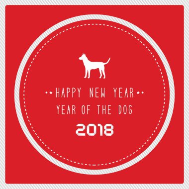 Mutlu yeni yıl 2018 kırmızı zemin üzerine