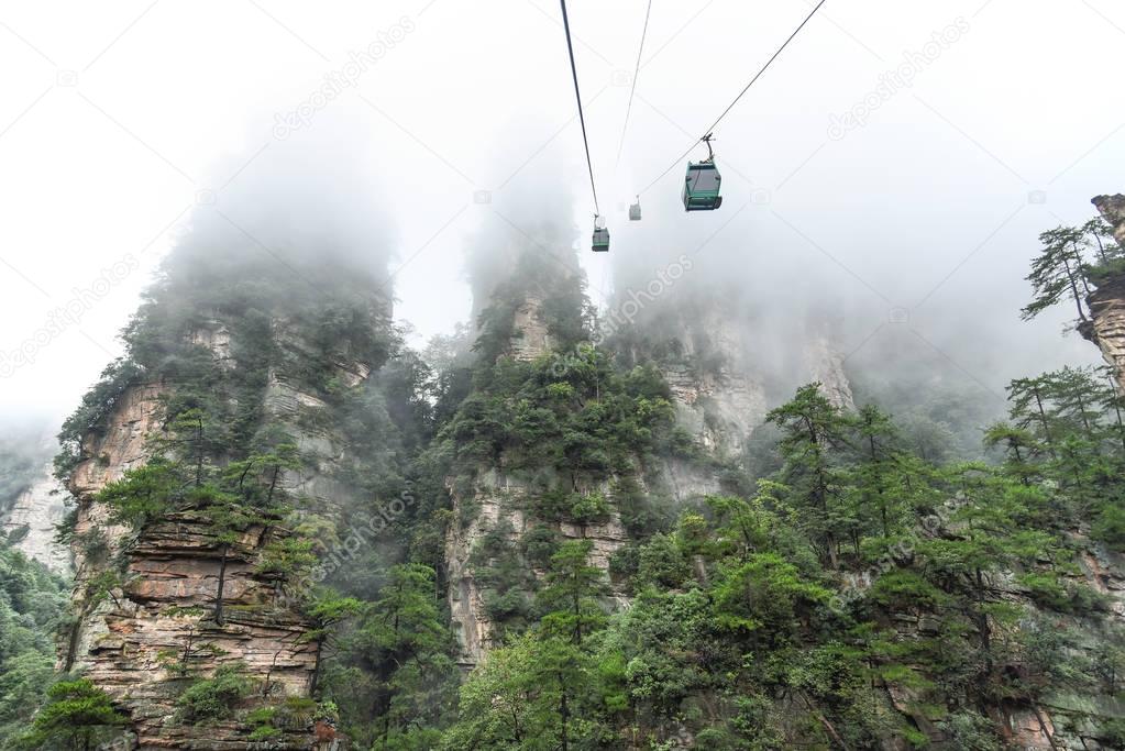Cable car in Zhangjiajie National Forest Park