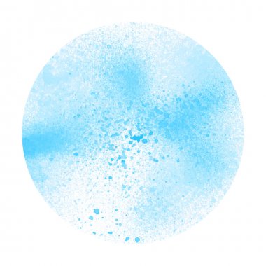 Mavi yuvarlak beyaz arka plan üzerine suluboya