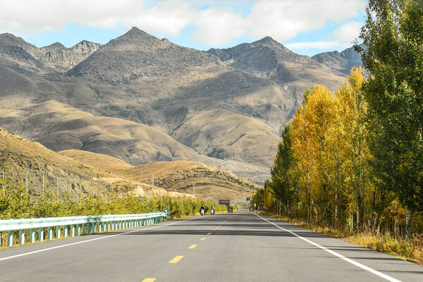 Mountains view with the road