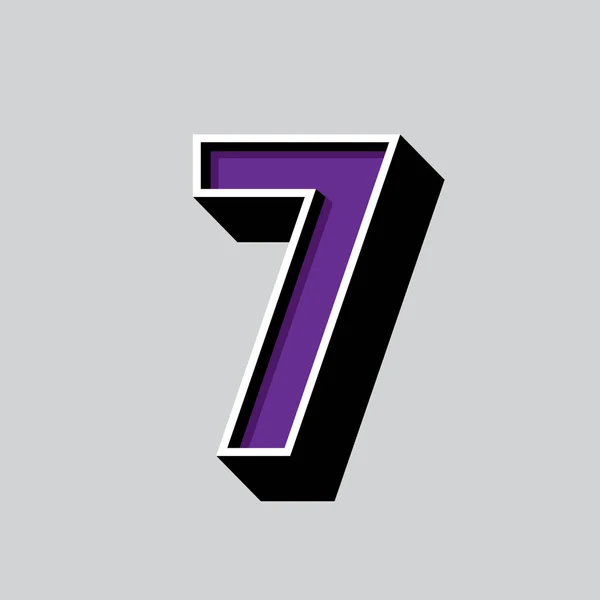 Nummer 7 logotyp på grå bakgrund — Stock vektor