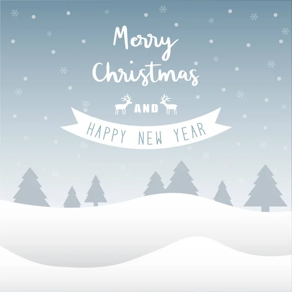 Feliz Natal e Feliz Ano Novo cartão de saudação — Vetor de Stock