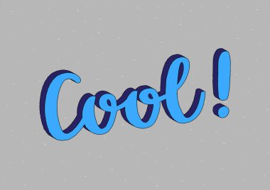 3D izometrik efektli serin el harfleri