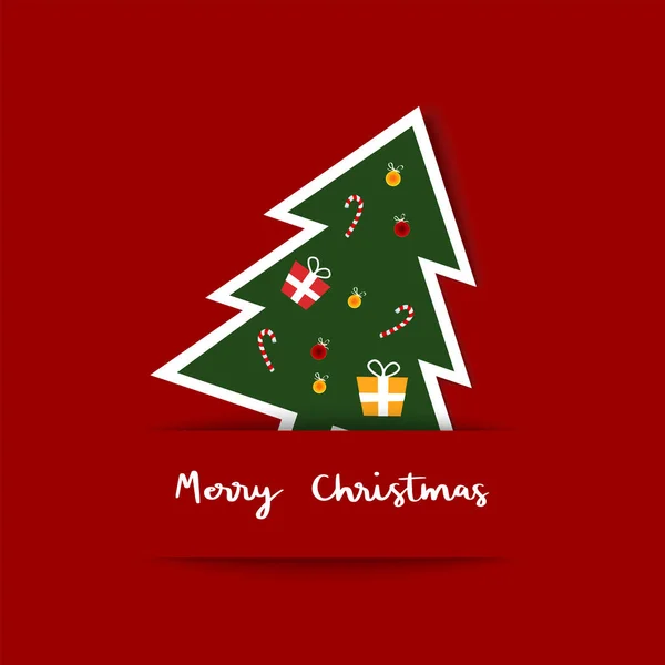 Καλά Χριστούγεννα χέρι γράμματα με χριστουγεννιάτικο δέντρο — Διανυσματικό Αρχείο