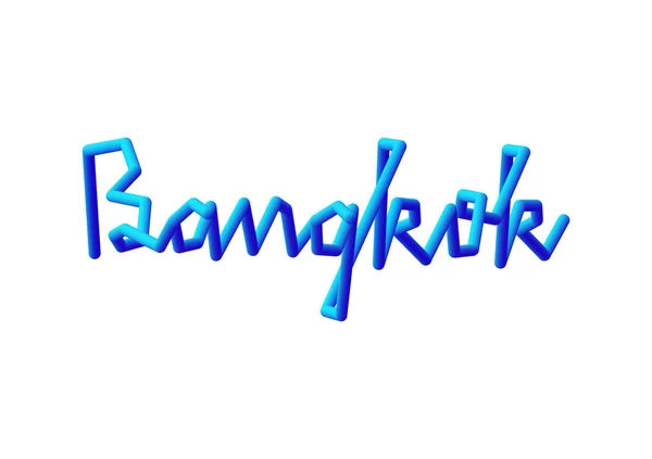 Letras mão Bangkok com efeito 3d azul —  Vetores de Stock