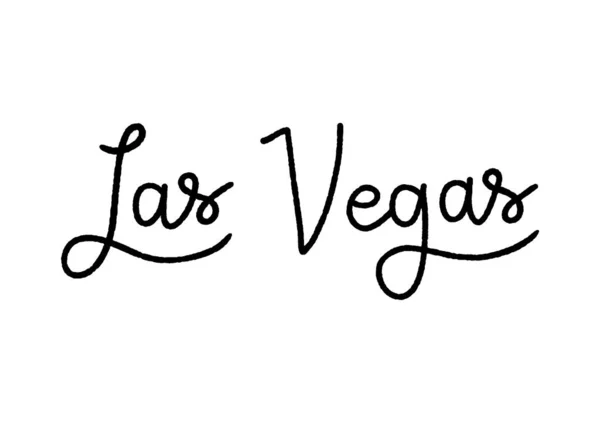 Lettrage à la main Las Vegas sur fond blanc — Image vectorielle