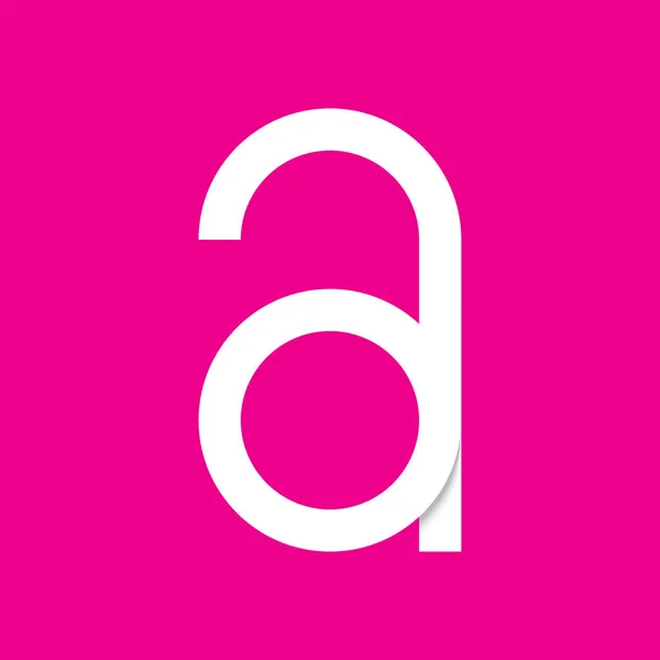 Letra blanca un logotipo sobre fondo rosa — Vector de stock