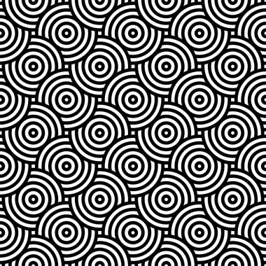 Siyah ve beyaz daire desen arka planı için