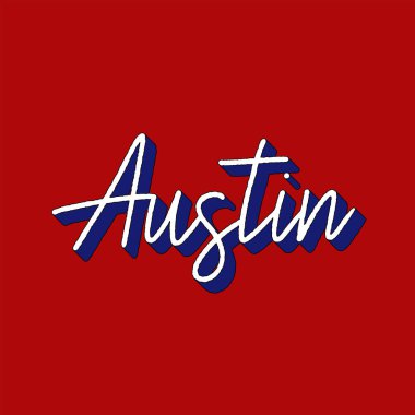 Austin el yazısı, 3D izometrik efektli.