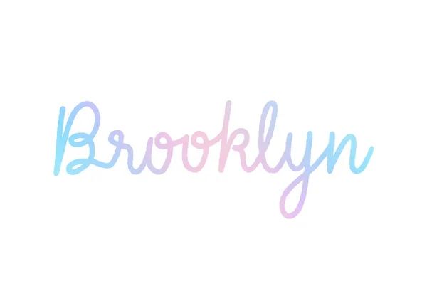 Brooklyn hand lettering with pastel colors — Stock Vector