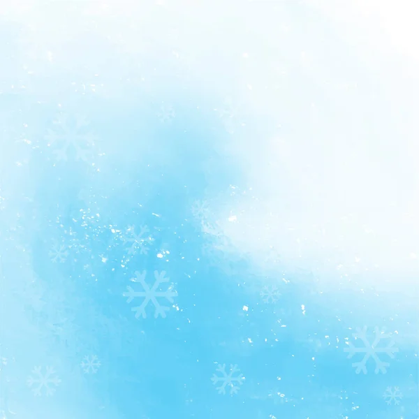 Sneeuwvlokken met blauwe aquarel — Stockvector